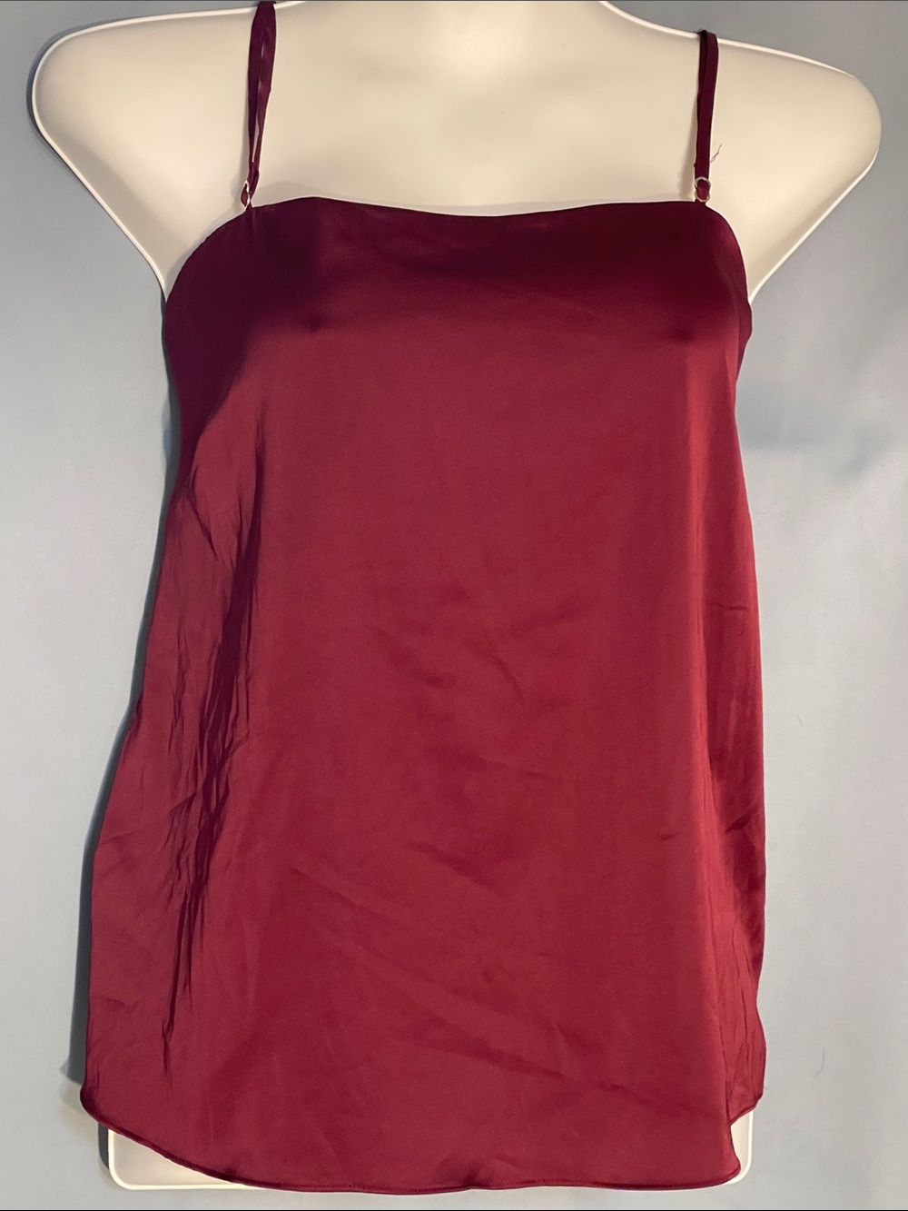 Silky Burgundy Adjustable-Strap Cami